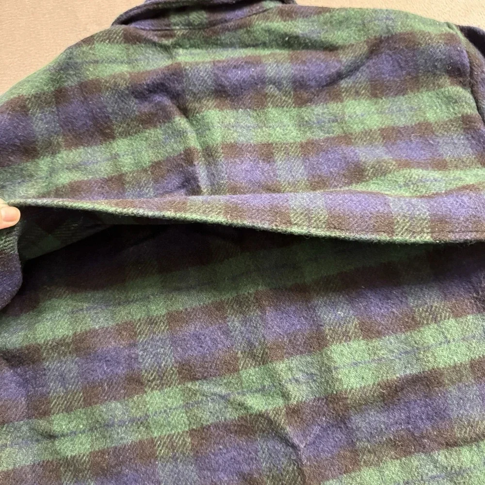 Codet Wool Jacket‎ Mens XL Green Blue Plaid Button Front Canada Outdoor